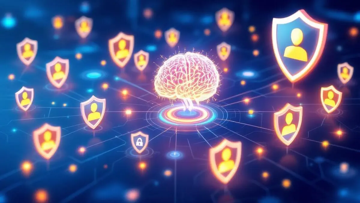 Digital identity network ai brain motifs broken shields enterprise security risks