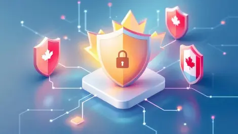 Secure data network canadian maple leaf shields encryption cyber protection