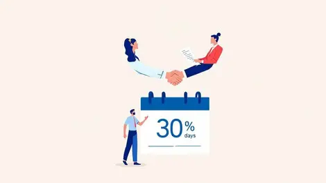 Business professionals agreement net terms payment calendar 30 days b2b