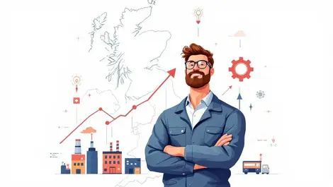 Uk ireland sme leader growth arrows automation ai flat design