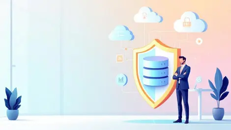 Executive shield open source cloud database security isometric