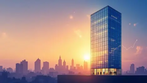 India financial district glass tower sunrise growth leadership