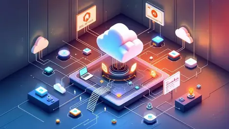 Isometric corporate it control room unified enterprise ai hub