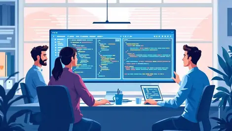 Ai assisted code review inclusive dev team modern office